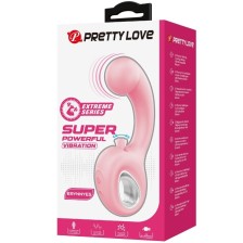 PRETTY LOVE - ERYNNYES VIBRATEUR POINT G + STIMULATEUR DE CLITORIS 10 VIBRATIONS ROSE