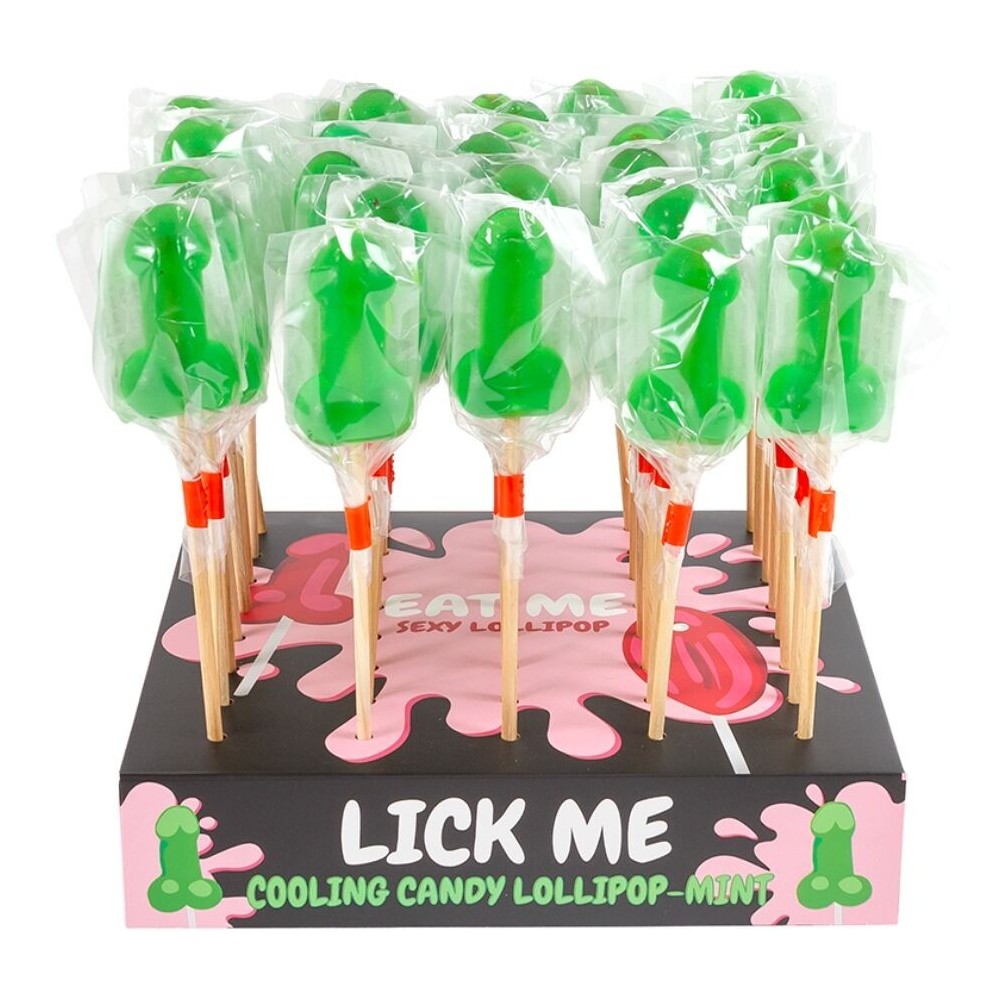 SECRETPLAY - ESPOSITORE DI LECCA-LECCA A FORMA DI PENE ALLA MENTA CON EFFETTO FREDDO (40 UNITÀ)