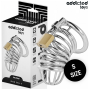 ADDICTED TOYS LOCKED - GAIOLA DE PÊNIS DE METAL COM CÉLULA DE FERRO 4 CM TAMANHO S