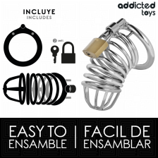 ADDICTED TOYS LOCKED - CAGE À PÉNIS EN MÉTAL IRON CELL 4 CM TAILLE S