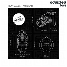 ADDICTED TOYS LOCKED - GAIOLA DE PÊNIS DE METAL COM CÉLULA DE FERRO 4 CM TAMANHO S