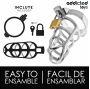 ADDICTED TOYS LOCKED - GAIOLA DE PÊNIS COM TRAVA DE PRATA TAMANHO M