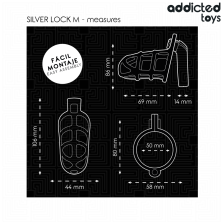 ADDICTED TOYS LOCKED - GABBIA PER PENE CON SERRATURA IN ARGENTO TAGLIA M