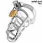 ADDICTED TOYS LOCKED - SILBERNER PENISKÄFIG AUS METALL, GRÖSSE S