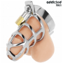 ADDICTED TOYS LOCKED - SILVER LOCK METAL PENIS CAGE SIZE S