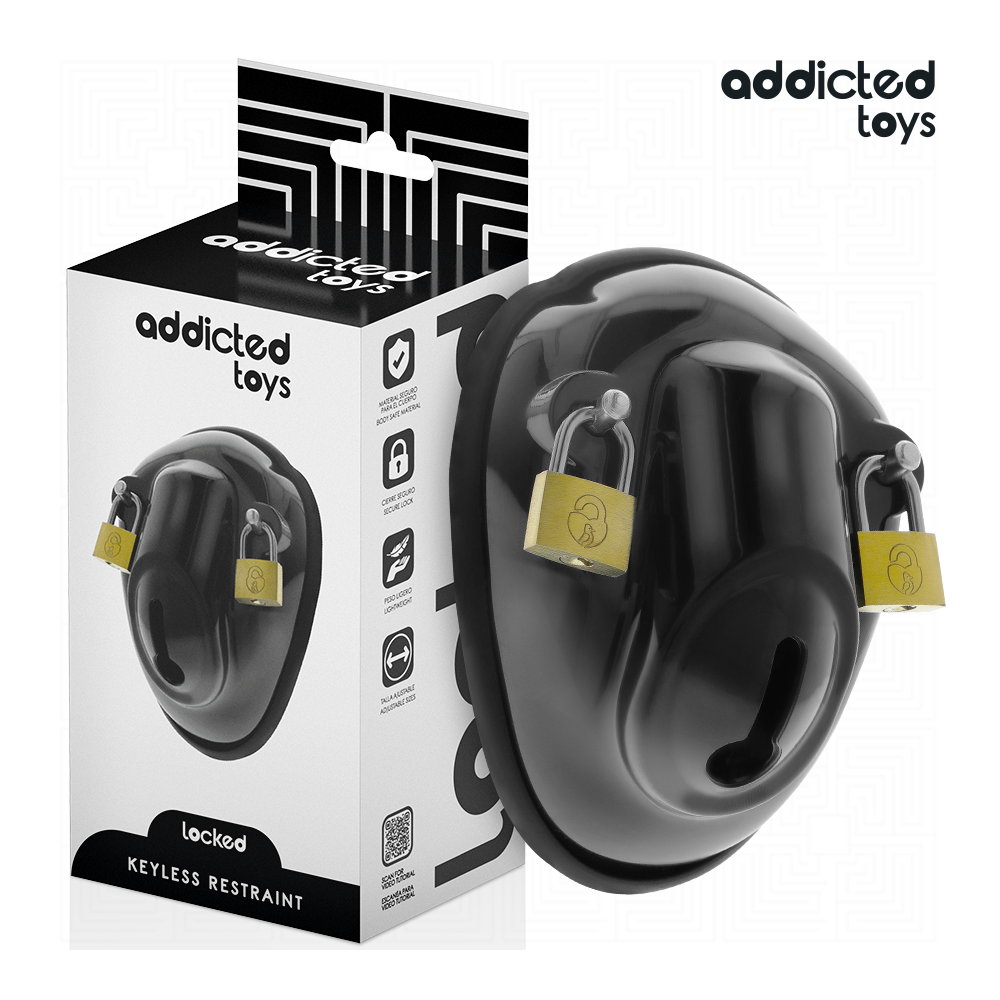 ADDICTED TOYS LOCKED - SCHLÜSSELLOSER PENISKÄFIG 11,5 CM