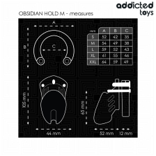 ADDICTED TOYS LOCKED - GAIOLA DE PÊNIS DE OBSIDIANA TAMANHO M