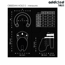 ADDICTED TOYS LOCKED - GAIOLA DE PÊNIS DE OBSIDIANA TAMANHO S