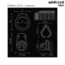 ADDICTED TOYS LOCKED - CAGE À PÉNIS À VERROUILLAGE ÉTERNEL 9 CM