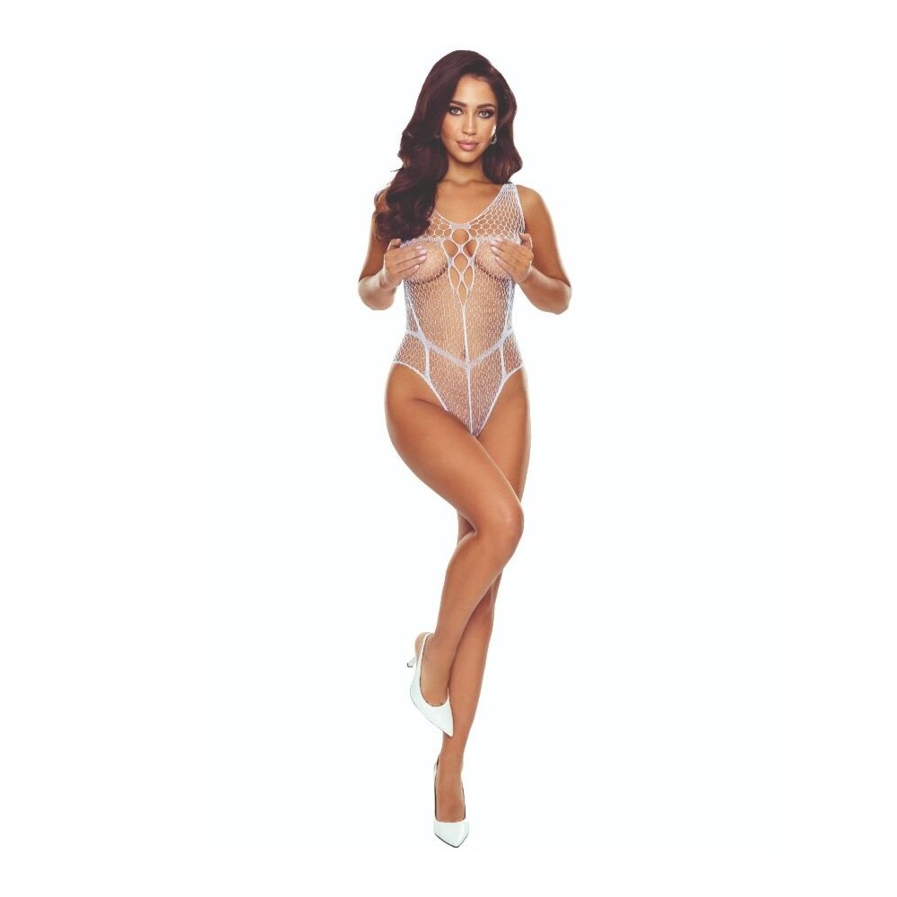 PASSION - BS114 BODYSTOCKING DE GRADE BRANCA