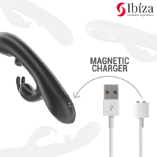 IBIZA - POWERFUL RABBIT VIBRATOR WITH MASSAGING ROLLING PEARL