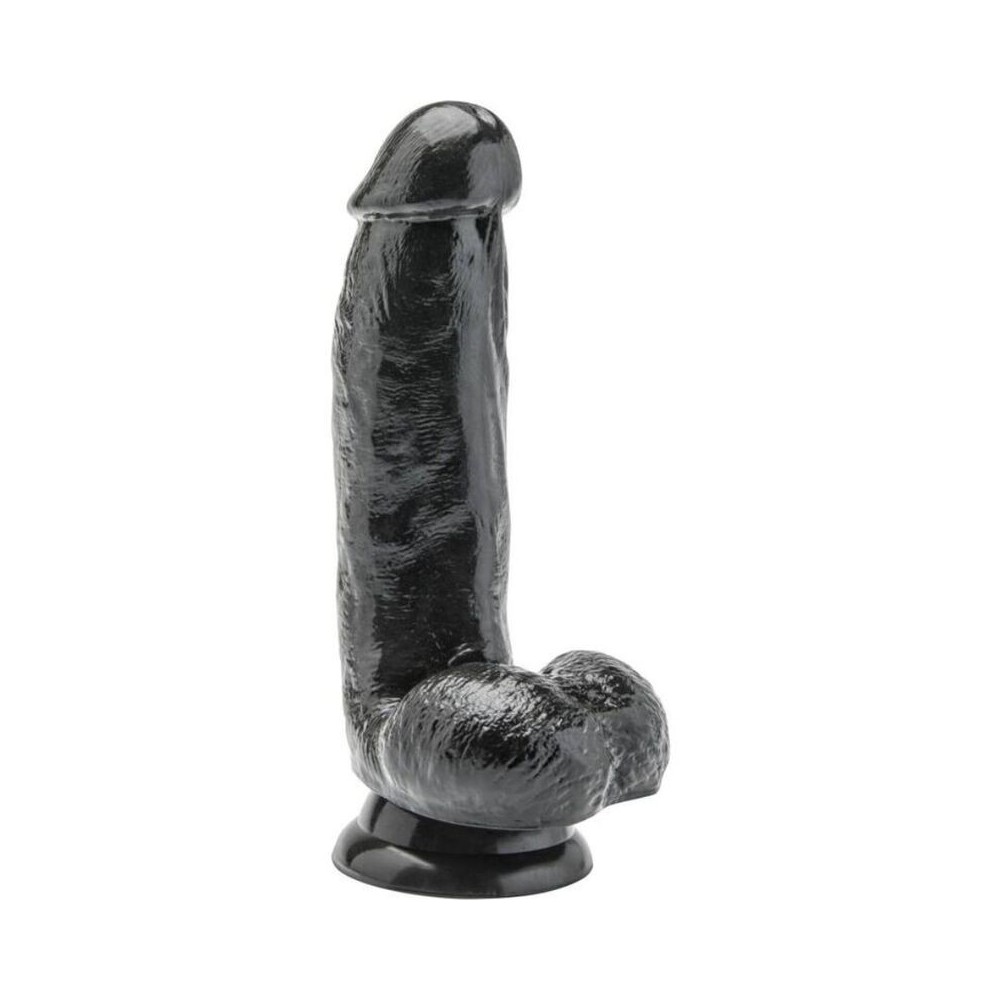 GET REAL - DILDO 12 CM WITH BALLS BLACK