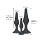 TOYJOY - ANAL PLAY CURVY COMPANIONS PLUG ANAL 3 PEÇAS PRETO