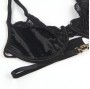 SUBBLIME - SET 3 PEZZI REGGISENO + PERIZOMA + GIARRETTIERA IN PIZZO NERO L/XL
