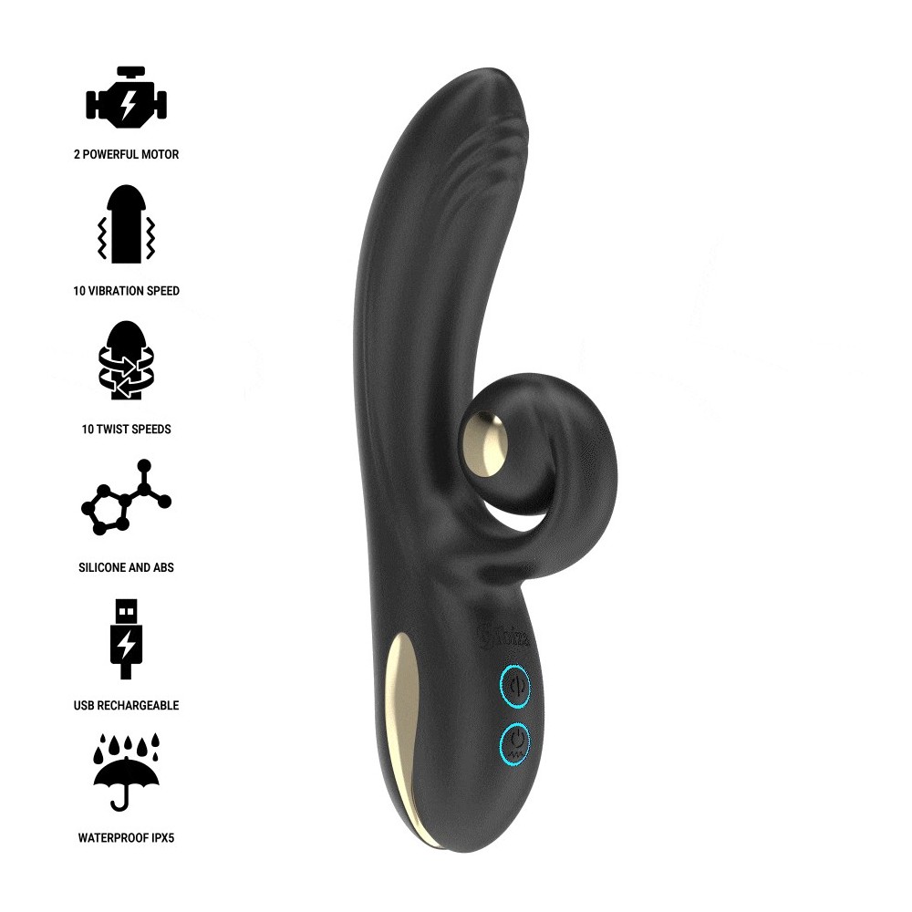 IBIZA - TWISTER VIBRATOR MIT KURVENSTIMULATOR UND VIBRO-ROTATION