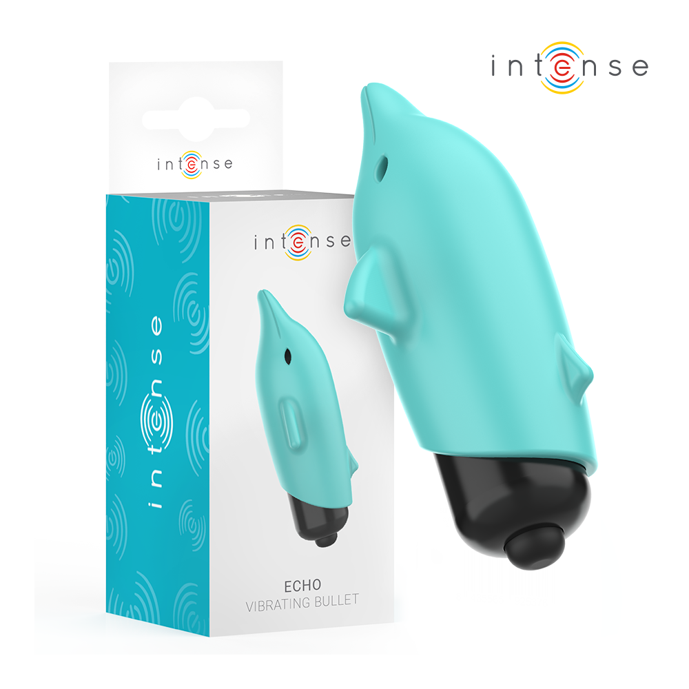 INTENSE - ECHO VIBRIERENDER BULLET BLAUER DELPHIN 8 X 4,7 CM