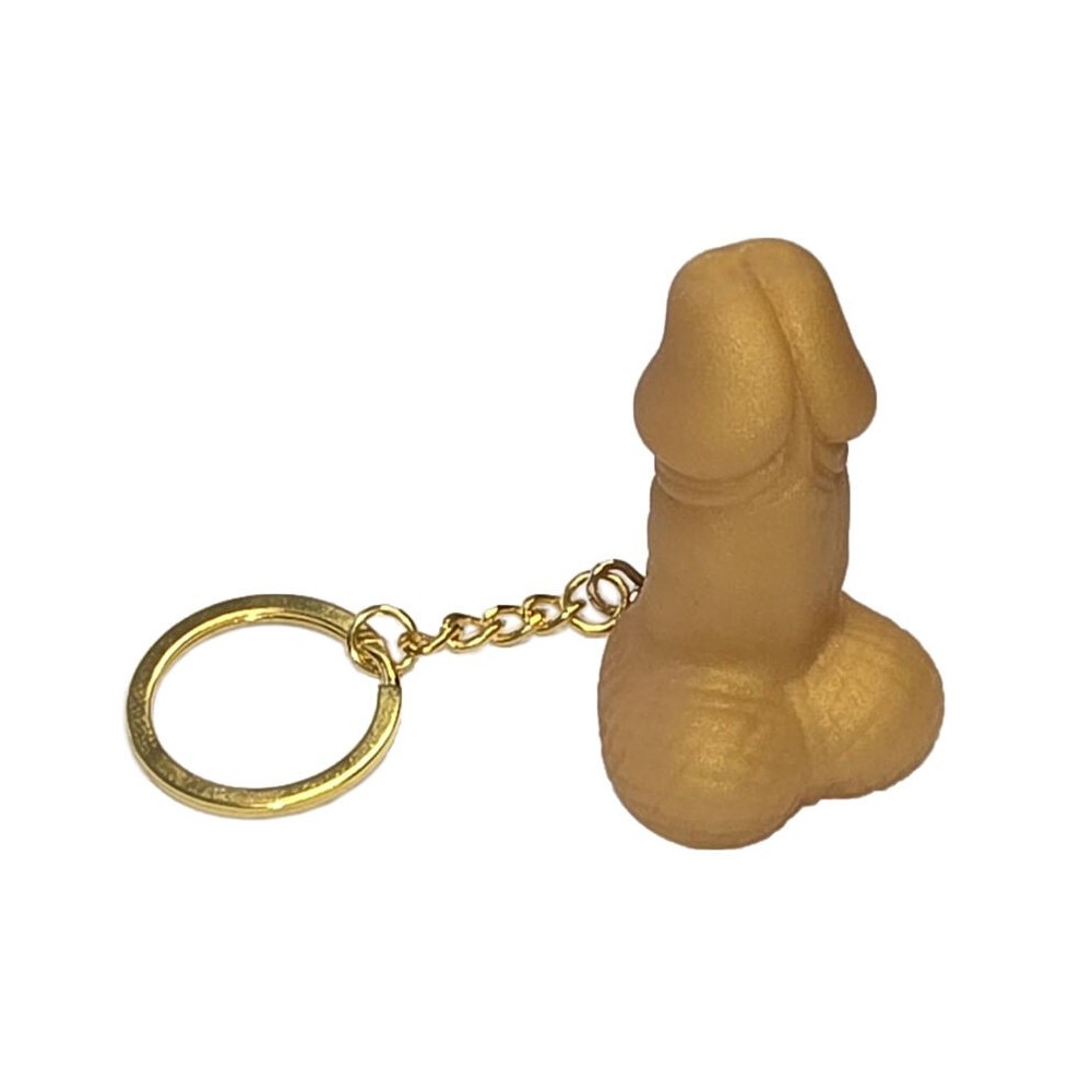 DIABLO PICANTE - PORTACHIAVI A FORMA DI PENE CON FISCHIO COLOR ORO