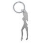 DIABLO PICANTE - KEYRING WITH FEMALE SILHOUETTE IN SILVER COLOR WITH BEER OPENER