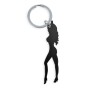 DIABLO PICANTE - KEYRING WITH FEMALE SILHOUETTE IN BLACK COLOR WITH BEER OPENER