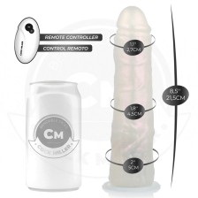COCK MILLER - GODE AVEC VENTOUSE, LUMIÈRES ET VIBRATIONS AVEC TÉLÉCOMMANDE BLANC 21,5 CM