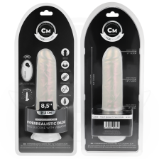 COCK MILLER - DILDO WITH SUCTION CUP, LIGHTS AND VIBRATION WITH REMOTE CONTROL WHITE 21.5 CM