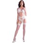 CHILIROSE - CR 4862 CONJUNTO DE SUTIÃ, CINTO-LIGA, TANGA E MEIAS DE RENDA BRANCA P