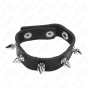KINK - ANEL DE COURO PARA PÊNIS COM FECHO DE PRESSÃO FORRO VERMELHO 21 X 1,5 CM