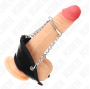KINK - PENIS RING 4 CM CHAIN 7 CM METAL WITH LEATHER BELT
