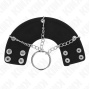 KINK - PENIS RING 4 CM CHAIN 7 CM METAL WITH LEATHER BELT
