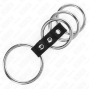 KINK - 4 ANÉIS DE METAL DE 3,7 CM A 5 CM CONECTADOS POR COURO