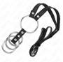 KINK - 4 ANÉIS DE METAL CONECTADOS DE 3,8 CM A 5 CM COM CINTO DE COURO 112 CM