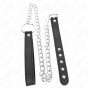 KINK - ANNEAU PÉNIS EN CUIR 21,5 X 2 CM AVEC CHAÎNE EN MÉTAL DE 60 CM ET SANGLE EN CUIR