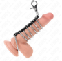 KINK - 7 PENISRINGE AUS METALL 3,8 CM BIS 5 CM VERBUNDEN MIT LEDER UND METALLKETTE 100 CM