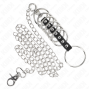 KINK - 7 METAL PENIS RINGS 3.8 CM TO 5 CM CONNECTED WITH LEATHER AND METAL CHAIN 100 CM