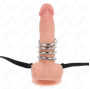 KINK - 5 ANELLI PER PENE DA 3,8 CM A 5 CM METALLO CON CINTURA IN PELLE 112 CM