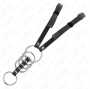 KINK - 5 ANELLI PER PENE DA 3,8 CM A 5 CM METALLO CON CINTURA IN PELLE 112 CM