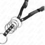 KINK - 5 ANNEAUX PÉNIS 3,8 CM À 5 CM MÉTAL AVEC CEINTURE CUIR 112 CM