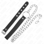 KINK - ANNEAU PÉNIS EN CUIR AVEC SANGLE 21,5 X 2 CM ET CHAÎNE EN MÉTAL 60 CM