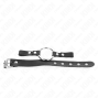 KINK - LEATHER PENIS RING WITH BUCKLE CLOSURE 22 X 2 CM WITH METAL RING 4 CM