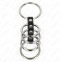KINK - 5 ANNEAUX PÉNIS DE 3,7 CM À 5 CM EN MÉTAL RELIES PAR DU CUIR