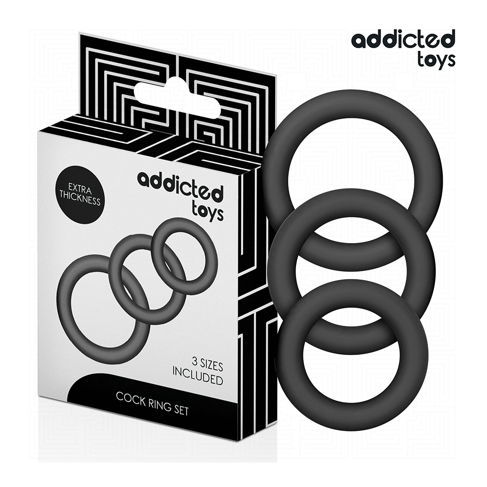ADDICTED TOYS - CONJUNTO DE ANÉIS DE SILICONE MODELO 1