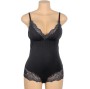 SUBBLIME - BLACK FLORAL LACE DETAIL TEDDY S/M
