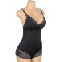SUBBLIME - BLACK FLORAL LACE DETAIL TEDDY S/M