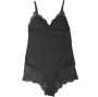 SUBBLIME - TEDDY PRETO FLORAL DETALHE DE RENDA S/M
