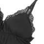 SUBBLIME - TEDDY PRETO FLORAL DETALHE DE RENDA S/M