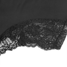 SUBBLIME - TEDDY PRETO FLORAL DETALHE DE RENDA S/M