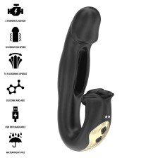 IBIZA - VIBRADOR ROSA COM EFEITO DE FLICKING E ESTIMULADOR DE CLITÓRIS