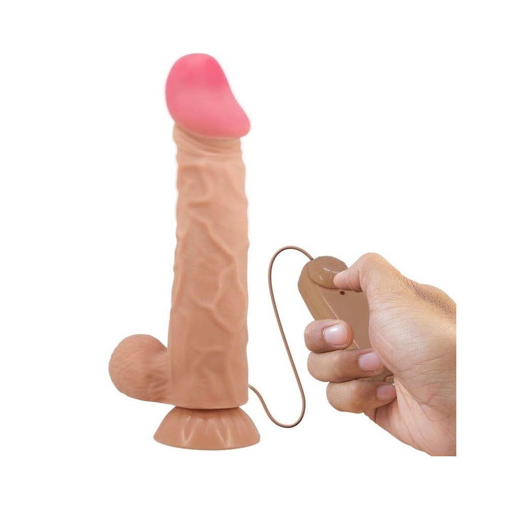 PRETTY LOVE - SÉRIE SLIDING SKIN DILDO REALÍSTICO COM VENTOSA DESLIZANTE PELE CONTROLO REMOTO CARNE 24 CM