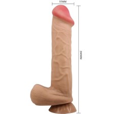 PRETTY LOVE - SLIDING SKIN SERIES REALISTIC DILDO WITH SLIDING SKIN SUCTION CUP FLESH 26 CM