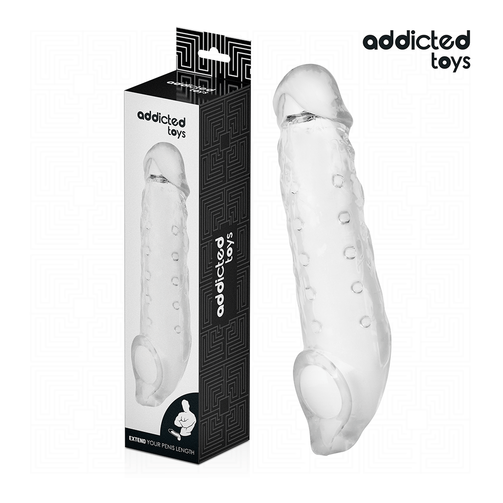 ADDICTED TOYS - EXTENSÃO DE PÊNIS TRANSPARENTE TAMANHO S 23 CM